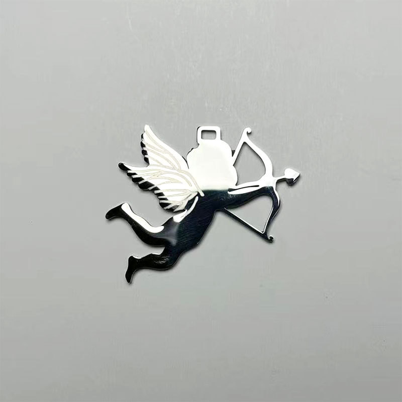 Stainless steel cut pendant, hollowed-out Cupid pendant, titanium steel jewelry, necklace tag, DIY small accessories pic 1
