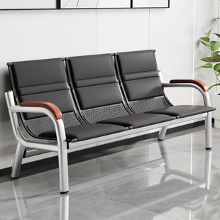 Office Sofa Tea Modern Minimalist Table Combination Row Chair Three-Seat Sofa Iron Frame Waiting Chair Waiting Chair