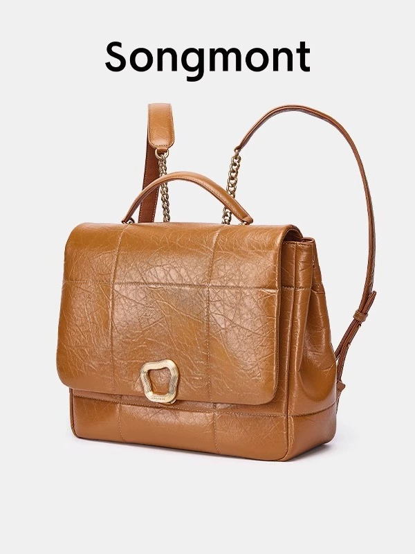 Acrylic laptop, backpack, leather bag, 16 inch, cowhide