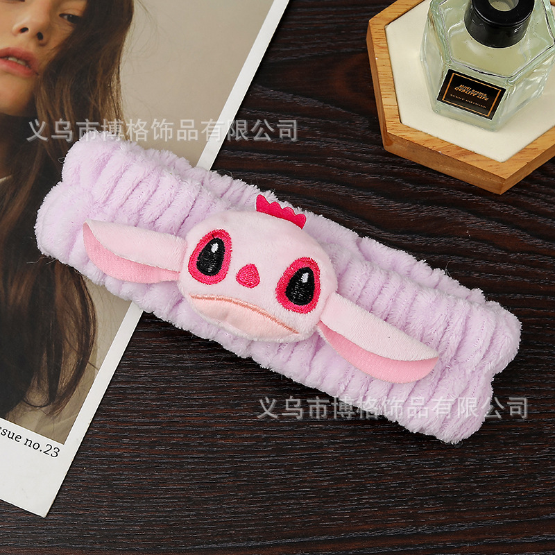 Estilo coreano Internet celebridad ins estilo lindo muñeca felpa multicolor puntada banda de pelo simple máscara facial banda de pelo