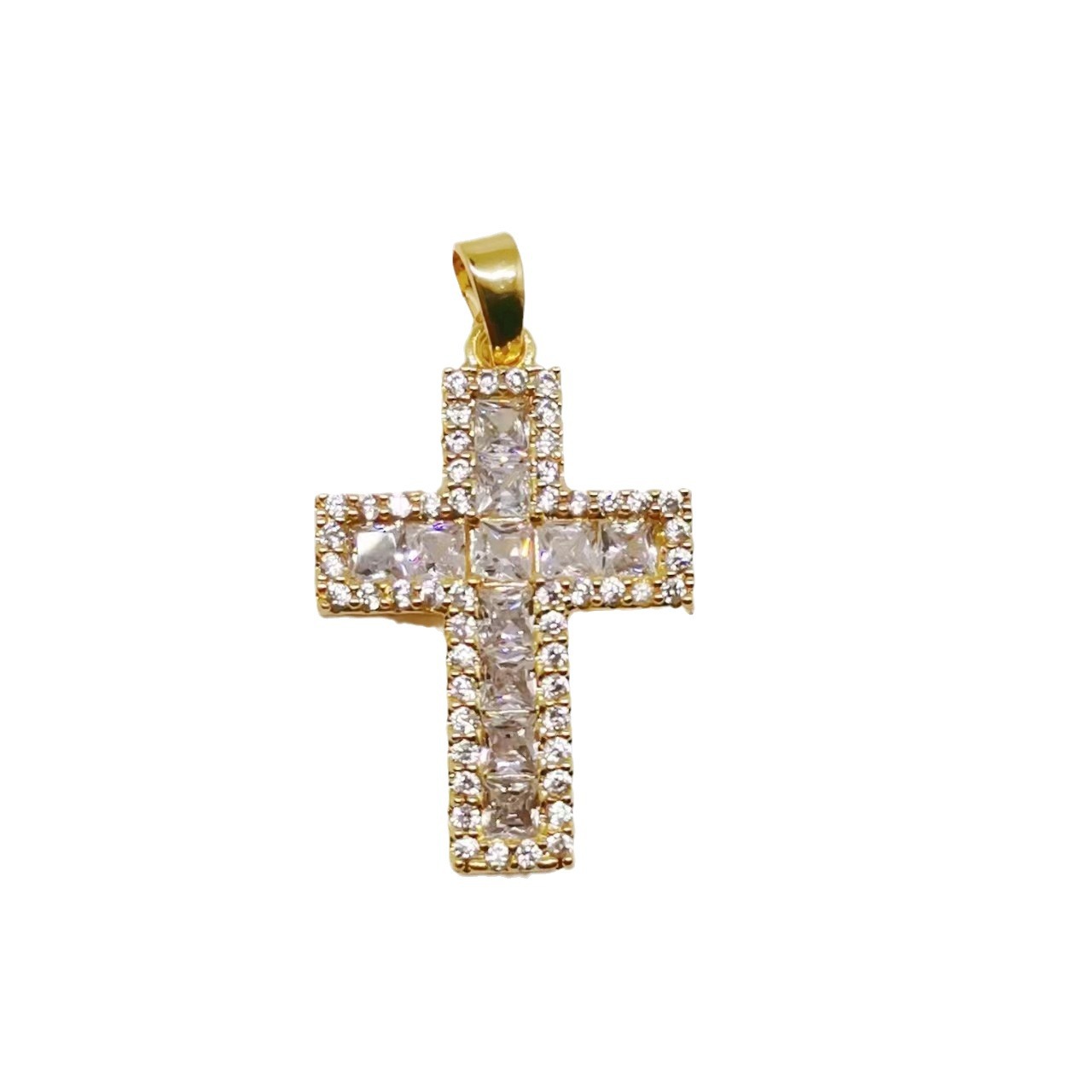 copper creative geometric necklace with zircon