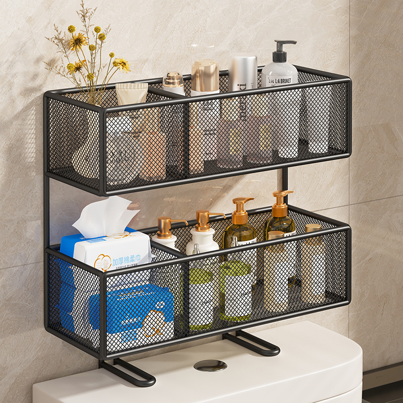 Toilet Storage Rack Above the Toilet, Bathroom Supplies Storage Shelf, No-Drill Storage Solution for Bathroom