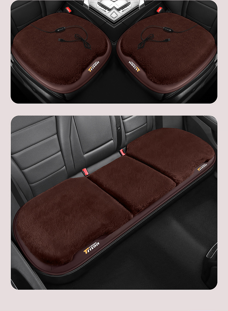 in stock wholesale winter heating car seat cushion car USB heating seat cushion speed heating 12V factory direct plush cushion