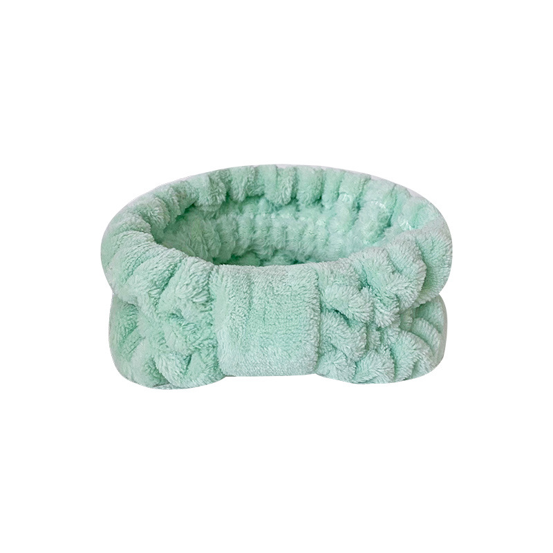 Europa y los Estados Unidos simples de color sólido peluche banda de cabello de borde ancho personalizada para mujeres lavar la cara banda de cabello de fibra de bambú logotipo de algodón personalizado