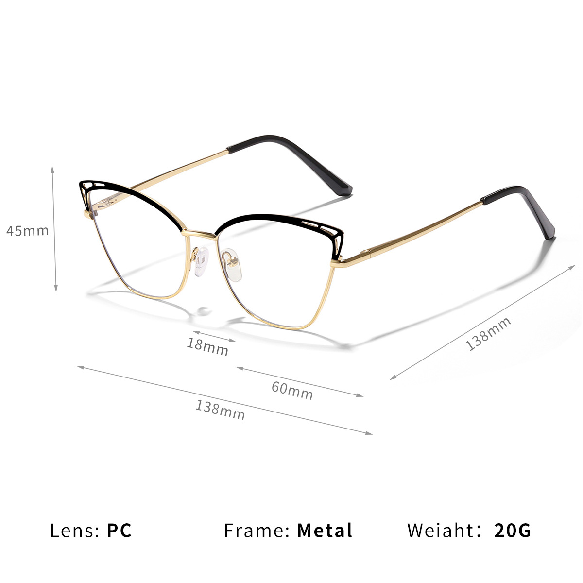 Ojo de gato de metal gafas de Marco fino 2022 nuevas gafas marco de la moda de las mujeres Anti-Luz Azul puede coincidir con la miopía 7562