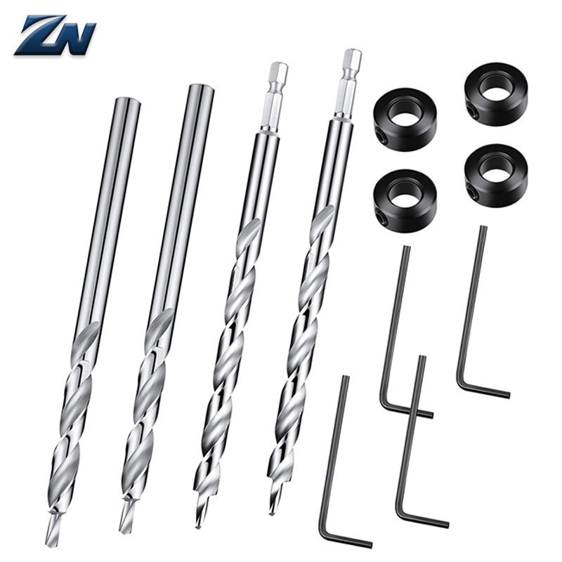 Broca de perforación angular para carpintería, broca escalonada de acero de alta velocidad, localizador de orificios angulares, broca de segunda orden, broca de anillo de posicionamiento de 9.5MM