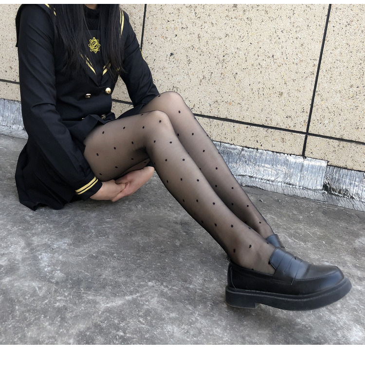 Trendy Polka Dot & Bow Sheer Pantyhose - Sexy Lace Tights With Heart & Dot Patterns, Ultra-Thin 10d Stockings For Women, Multiple Styles_voghion.com