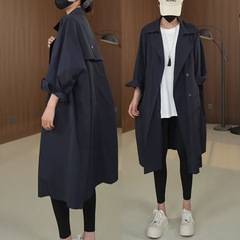 欧洲站立领风衣外套女2025年秋季新款高级感中长款宽松休闲大衣潮