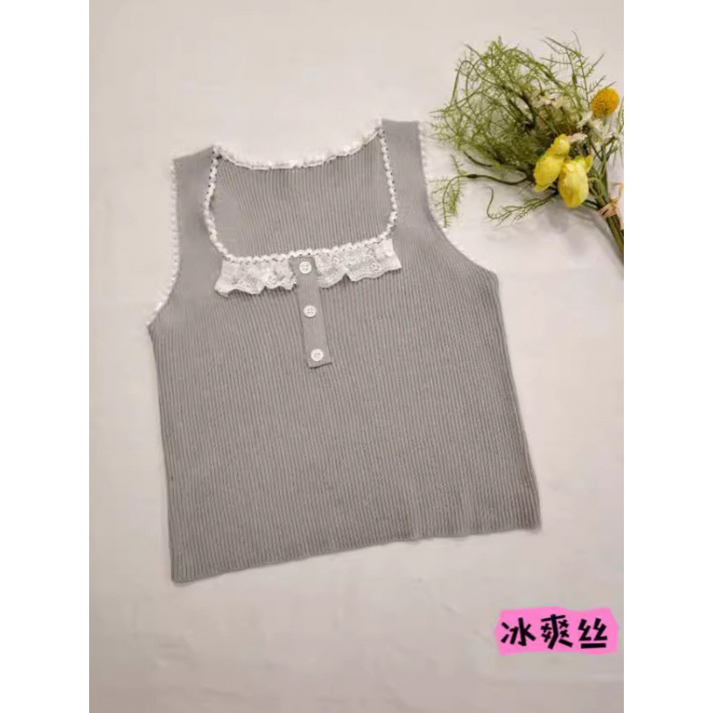 Small summer lace base tank top