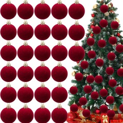 国境を越えた新しい植毛クリスマスボール6cmクリスマスツリーペンダントイースターペンダント3装飾品4セットクリスマス