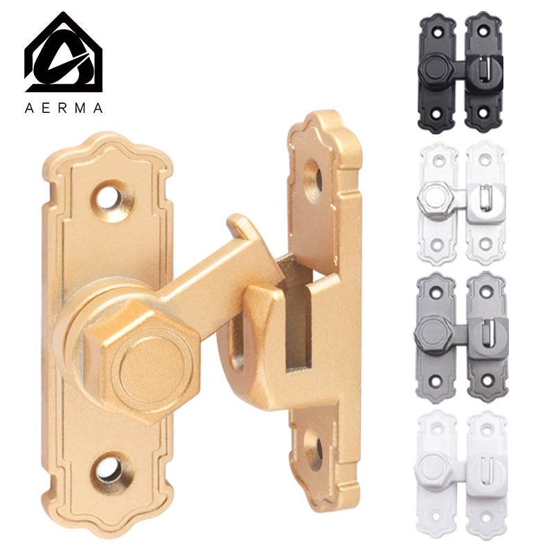 Защелка для раздвижной двери Security 90, нержавеющая сталь, накладная, без сверления, светящаяся дверная защелка, дверная пряжка с дыроколом