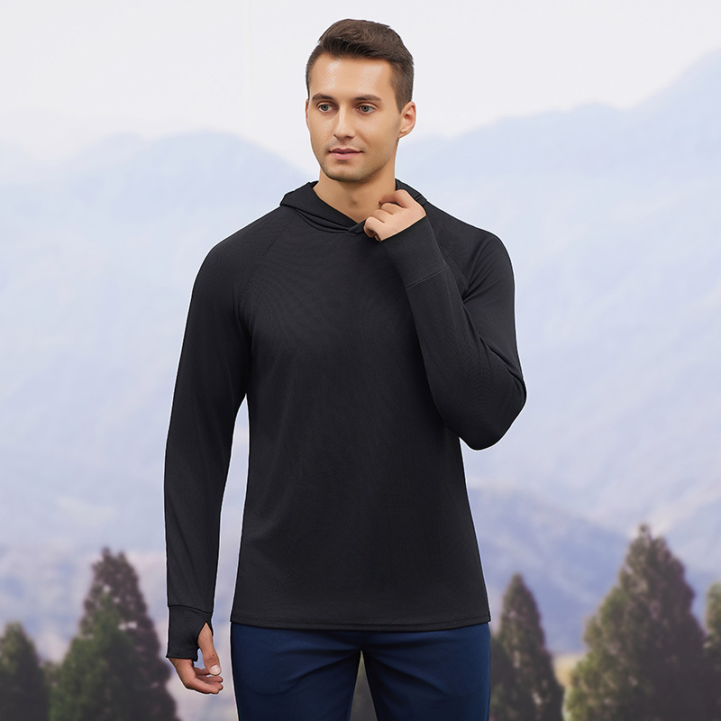 Hombre otoño invierno deportivo suéter con capuz absorción de humedad ropa de ejercicio de secado rápido chaqueta de entrenamiento de correr de manga larga al aire libre