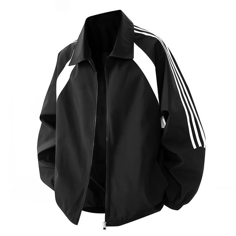 春春季翻领夹克男女拼接时尚休闲风衣褂子复古帅气大学生外套