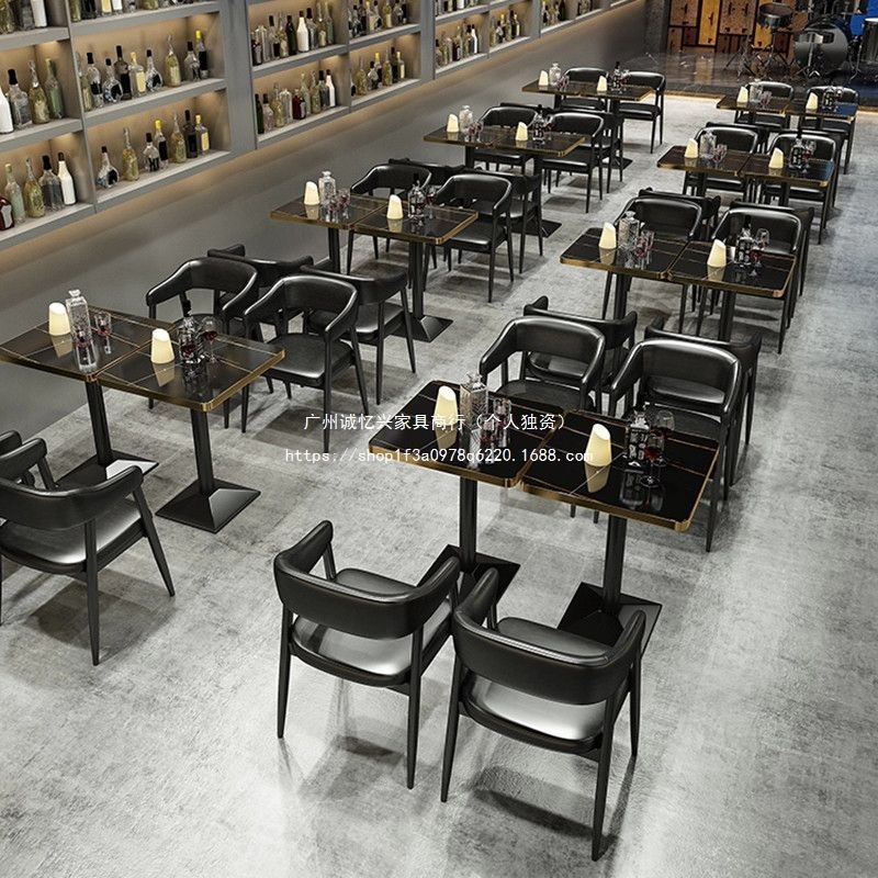 咖啡厅酒吧清吧桌椅组合酒馆西餐烧烤奶茶店沙发复古休闲餐饮卡座|undefined