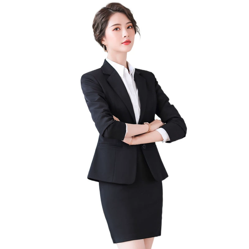 High-end set, long-sleeve, classic suit jacket for work, uniform, trousers