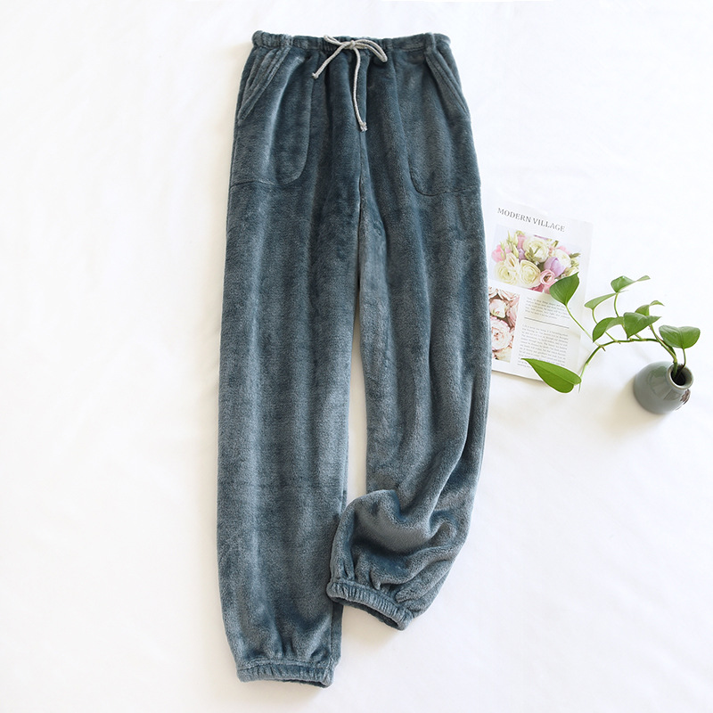 ZHY女湖色-フランネルパンツ