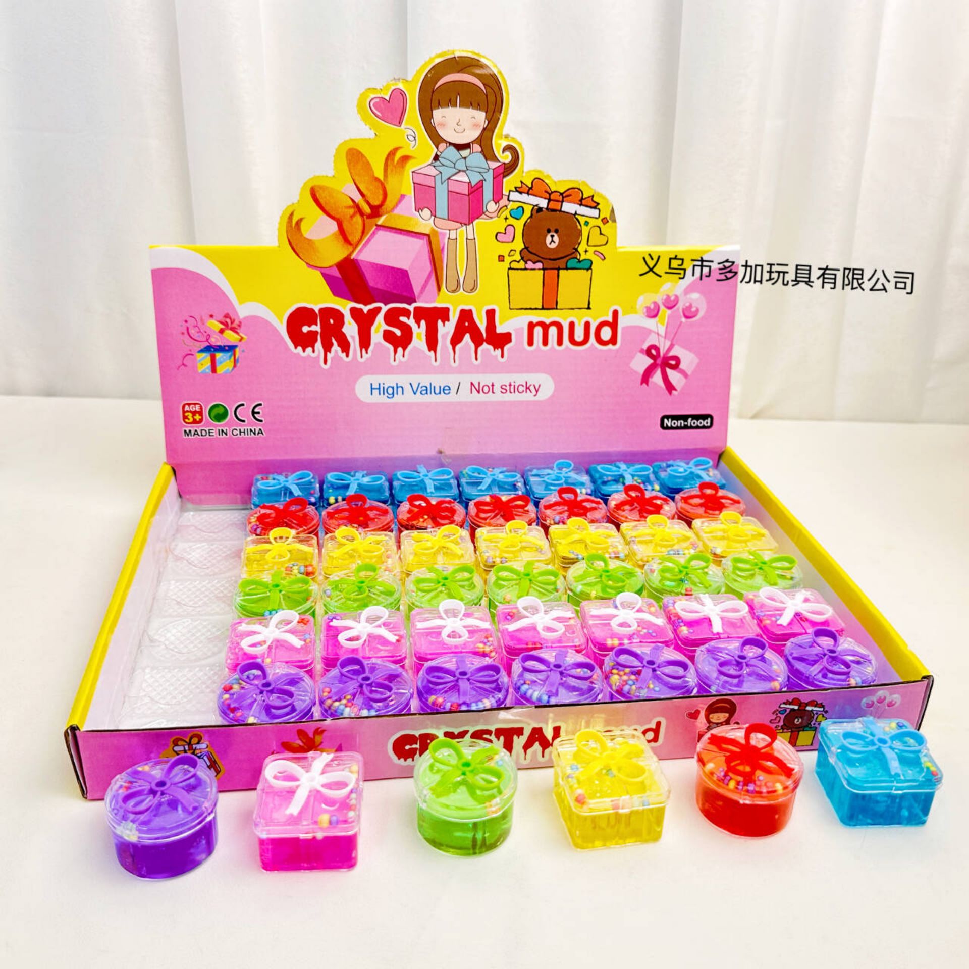 Juego de 48 Unidades de Pegamento Espumoso en Caja de Regalo Pequeña, Slime de Cristal de Alta Transparencia, Juguete para Puestos, Gran Venta