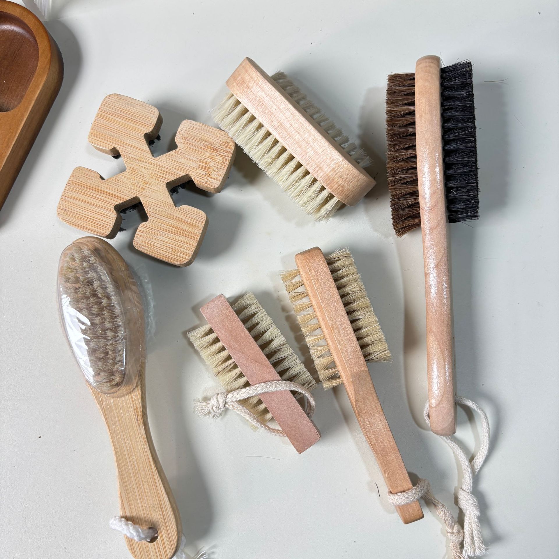 Cleaning Combination Set Multifunctional Double-Sided Brush Foot Rub Stone Bristle Cleaning Brush Nail Brush Home Bathroom Kitchen