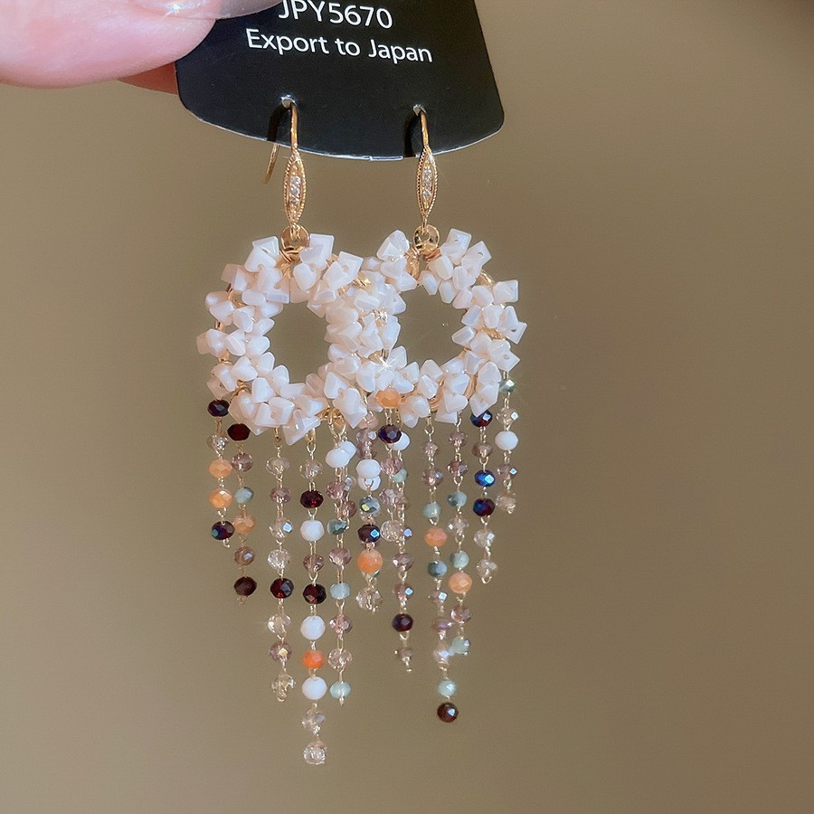 Aguja de plata con diamantes de cristal pendientes de bordilla estilo nacional pendientes de temperamento pequeño ligero lujo de alta calidad industria pesada exageración pendientes