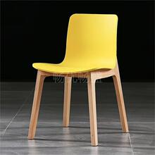 畅优畅盛现代简约实木框架塑料椅面折叠餐椅商用酒店成人靠背椅