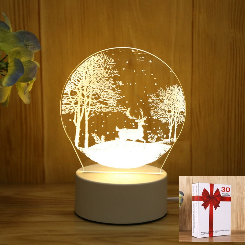 LED-ночник Creative Touch, питание USB/батарейки, 3D-акриловый дизайн, 15×5,5×20,5 см