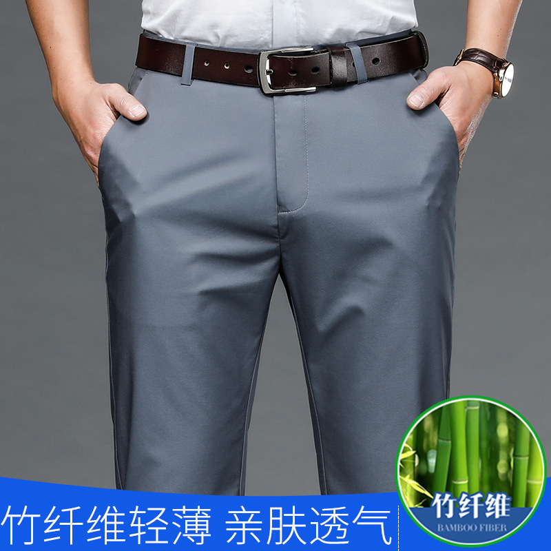 Pantalones finos de verano para hombres Pantalones casuales rectos sueltos Pantalones rectos de cintura alta para hombres Pantalones finos de verano al por mayor