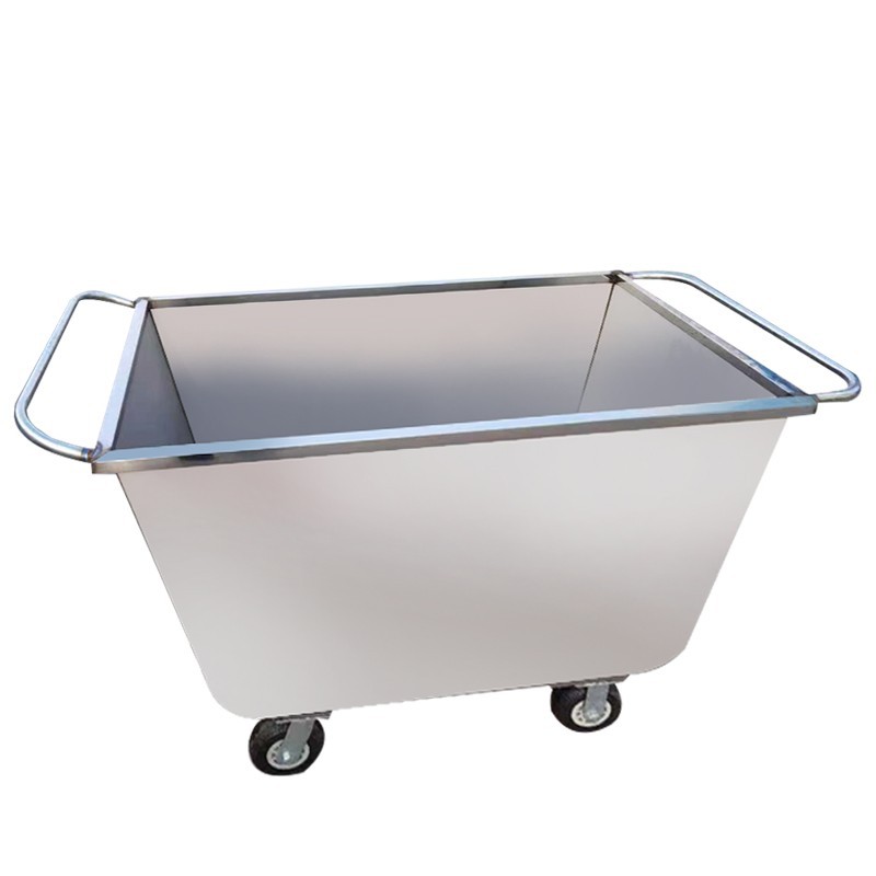 Camión de alimentación de granja de cerdos camión de alimentación de acero inoxidable carro de alimentación camión de alimentación de tolva de alimentación camión de extensión empujando material