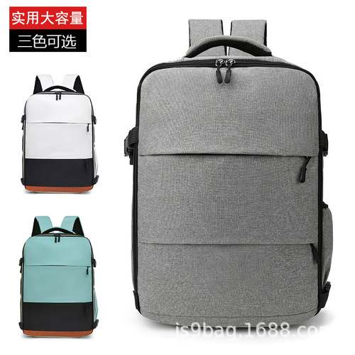 Men and Women Student Laptop Travel Commute Business Dual-Shoulder Bag with Large Capacity USB Backpack
