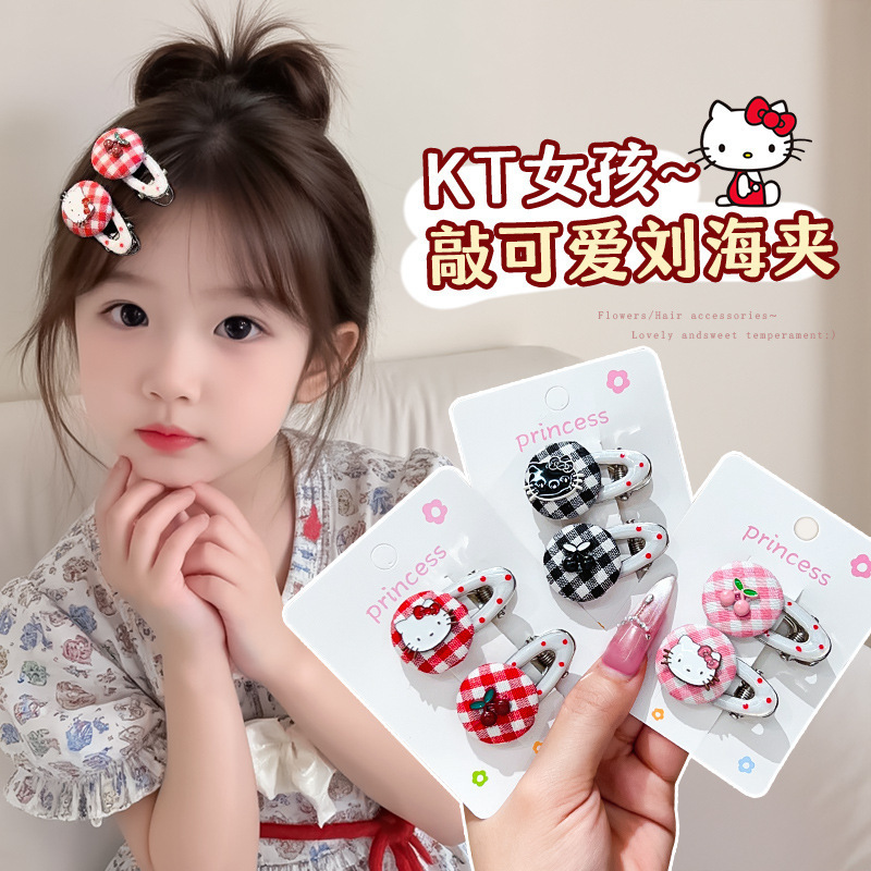フレッシュでガーリーな水玉チェリーkt猫ヘアピンオイルドロップヘアアクセサリー高価値フォレストスタイル多用途女の子ヘアピンヘアアクセサリー|undefined