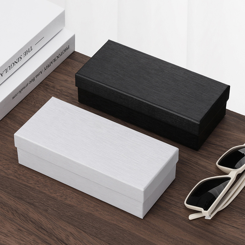Tiandi lid glasses box brushed three-in-one large white in stock cardboard box private sunglasses packaging box