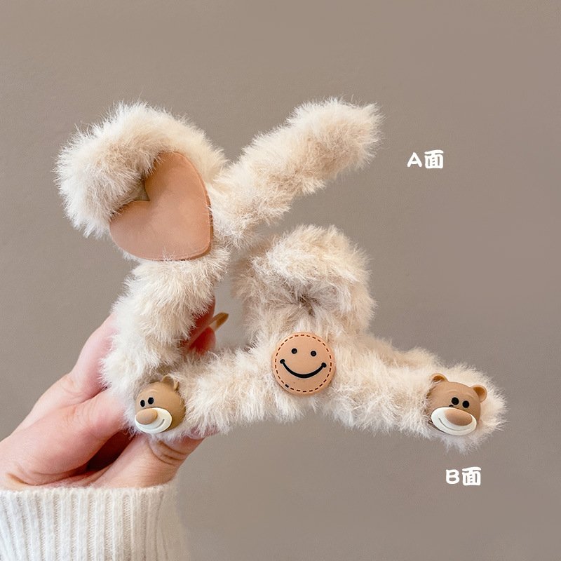 Estilo francés gran felpa clip de pelo de acrílico clip de tiburón Otoño e Invierno horquilla de alto grado versátil agarre del pelo updo tocado de pelo