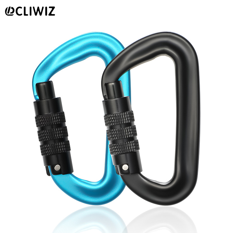 CLIWIZ 12kN automatic lock safety buckle 7075 aviation aluminum mountaineering buckle outdoor fast hanging rock climbing accessories
