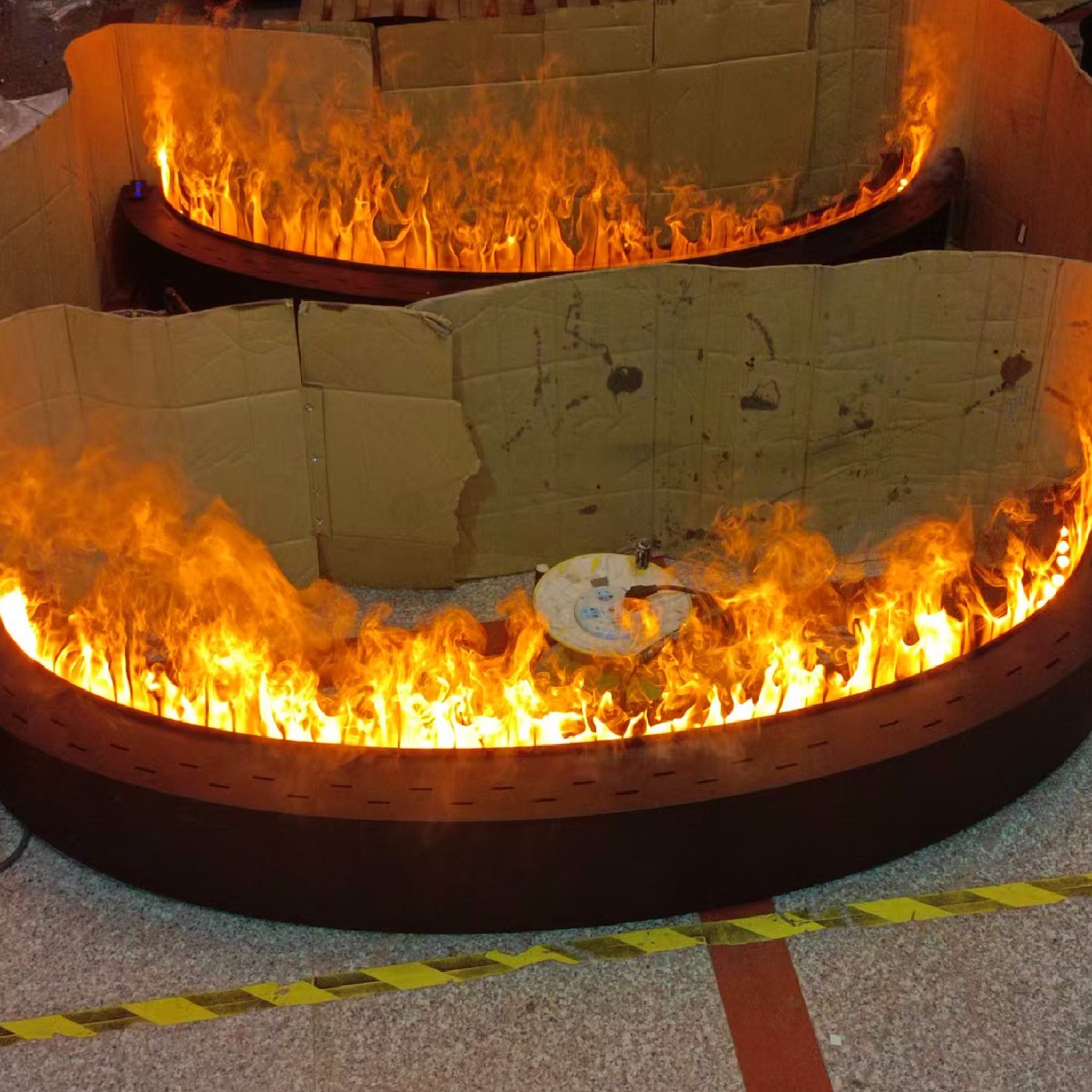 定 制火雾化壁炉圆形LED火焰灯客厅蒸汽加湿器不锈钢室内电热家用