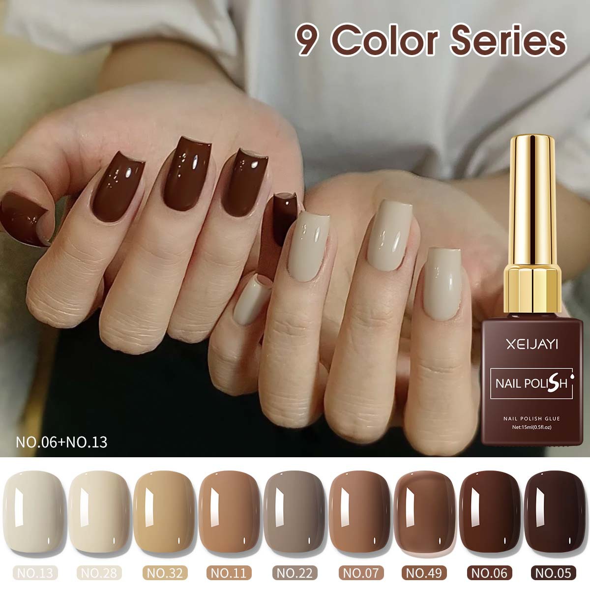 Gel de Uñas para Fototerapia Set de 9 Colores para Salón de Uñas