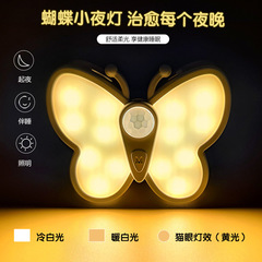 LEDスマート人体誘導小夜灯充電磁気吸引猫眼光効果雰囲気室内USB無配線誘導灯