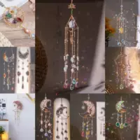 Кулон-ловушка для солнца с кристаллом, декоративная радуга призма, различные дизайны луны и ловца снов, Ø 7 см
