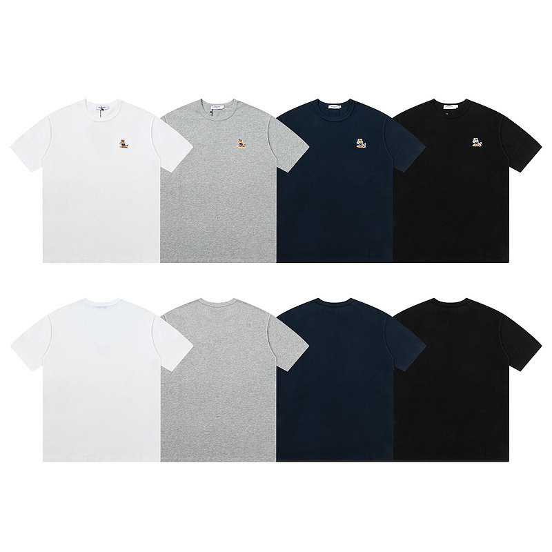 Niche Style Afternoon Fox Short-Sleeve T-Shirt Maison Kitsune Unisex Simple Round-Neck Short-Sleeve Trendy