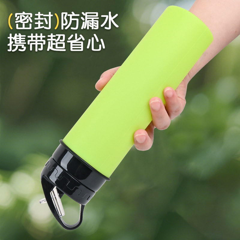 シリコン製折りたたみケトル、見栄えの良い夏用、高温耐性、落下防止、ポータブル折りたたみウォーターカップ、子供、学生、大人用|undefined