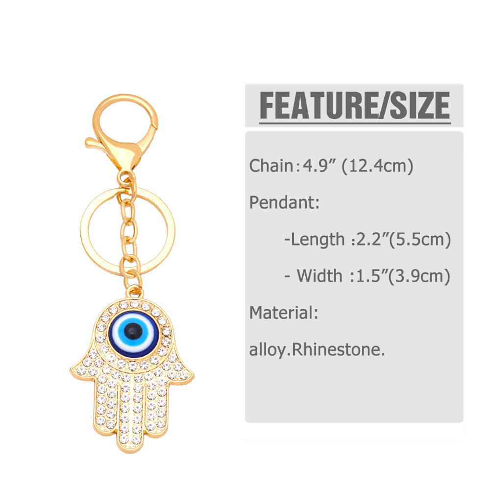 Nouvelle Creative D'or Pendentif De Diable Yeux Palm Incrusté Strass Alliage Porte-clés display picture 1