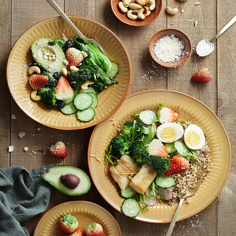 Comercio exterior transfronterizo Lusheng nueva porcelana de hueso de color liso serie retro europeo exquisito hogar vajilla plato tazón