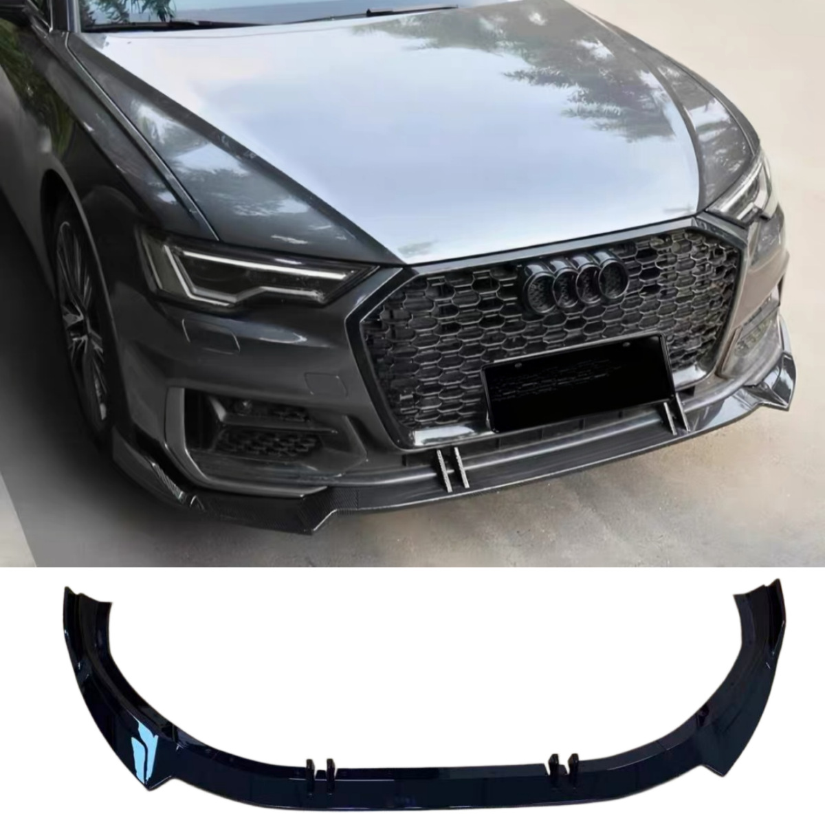 Suitable for 2019-2025 Audi A6L/S6 modified front lip spoiler, A6-s-line sports version special small body kit