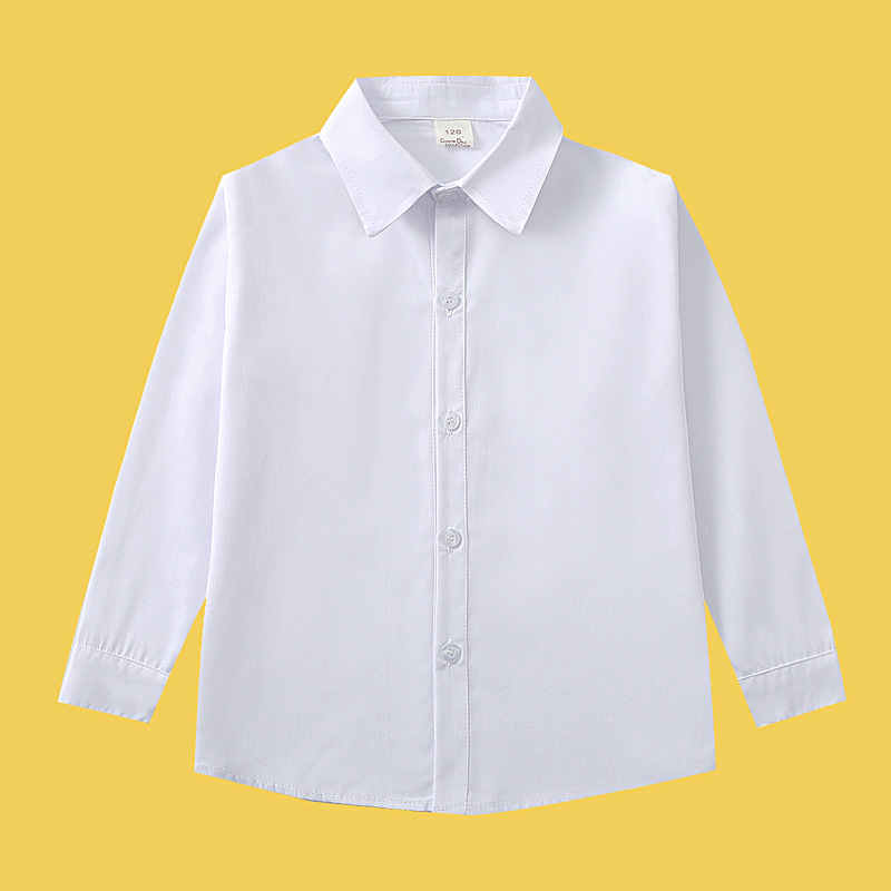 Boys' White Shirt Children's White Shirt Girls' White Shirt Same Style Uniform for Boys and Girls