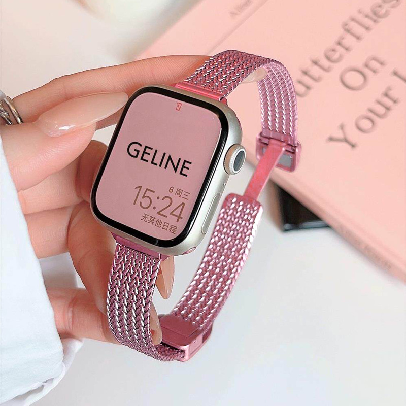 Pink-wheat thin style 14mm [magnetic buckle] / Single watch strap [no accessories]