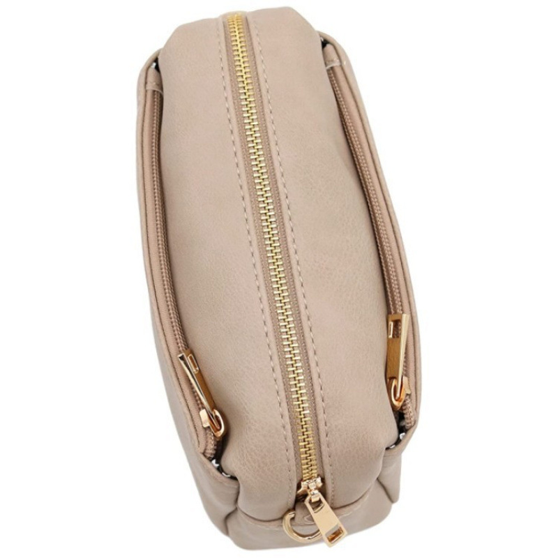 Nueva moda triple cremallera pequeña bolsa de mochila con correa ajustable
