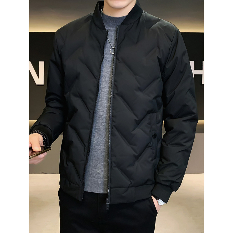 Chaqueta de pluma para hombres 2023 invierno nuevo corto ligero de cuello vertical suelto chaqueta de abrigo de moda de abrigo de abrigo de moda para hombres