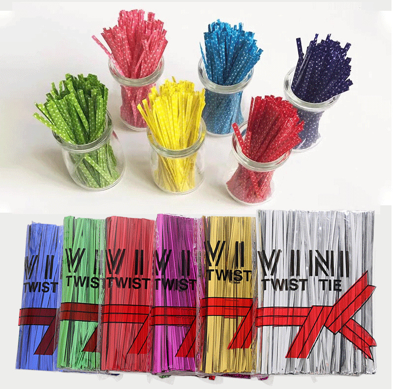 彩色金属扎丝面包吐司袋封口扎丝糖果饼干封口捆绑绳金银色扎丝