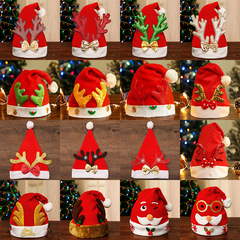 Christmas squinting old man hat gold and green antlers old man Christmas hat children adult style party decoration dress hat