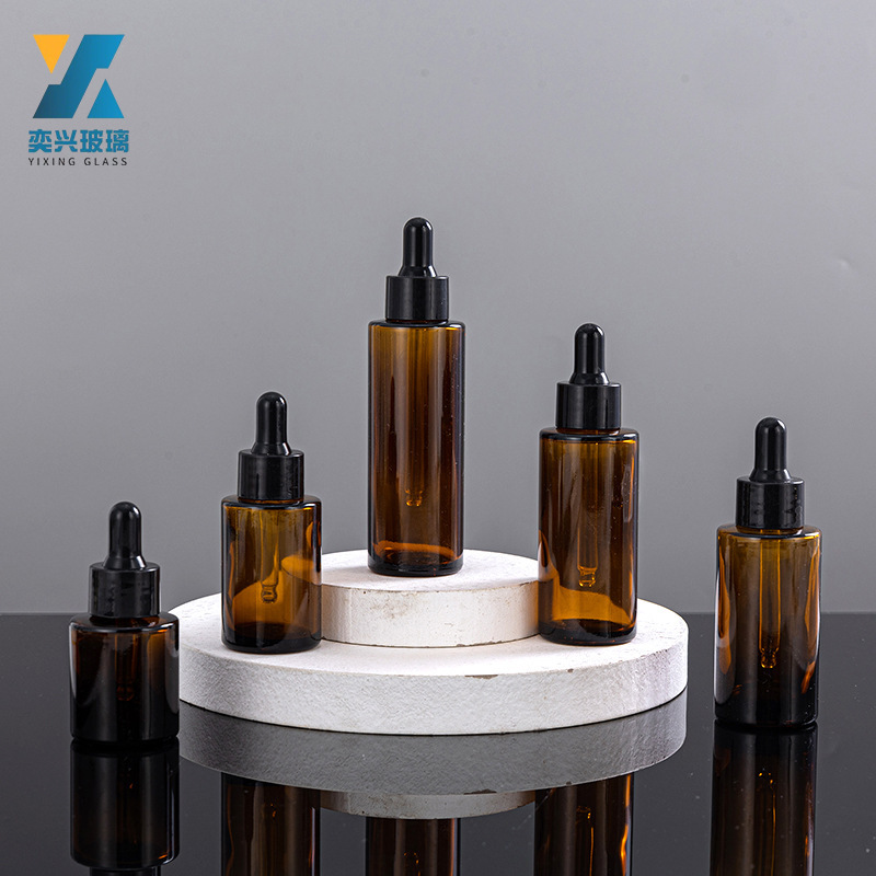 现货乳液瓶精油瓶圆形滴管瓶30ml茶色玻璃瓶50ml直圆瓶30ml精油瓶|undefined
