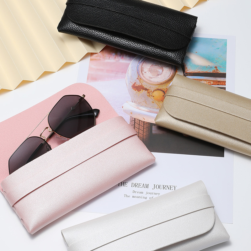 New fashion portable cassette sunglasses case leather personalized glasses case PVC leather glasses soft bag wholesale