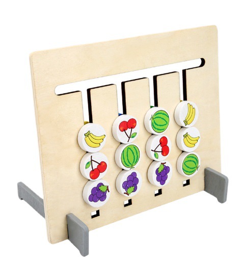 Desarrollo de todo el cerebro de los niños pensamiento lógico entrenamiento concentración enseñanza ayudas juego de madera de cuatro colores educación temprana juguetes educativos